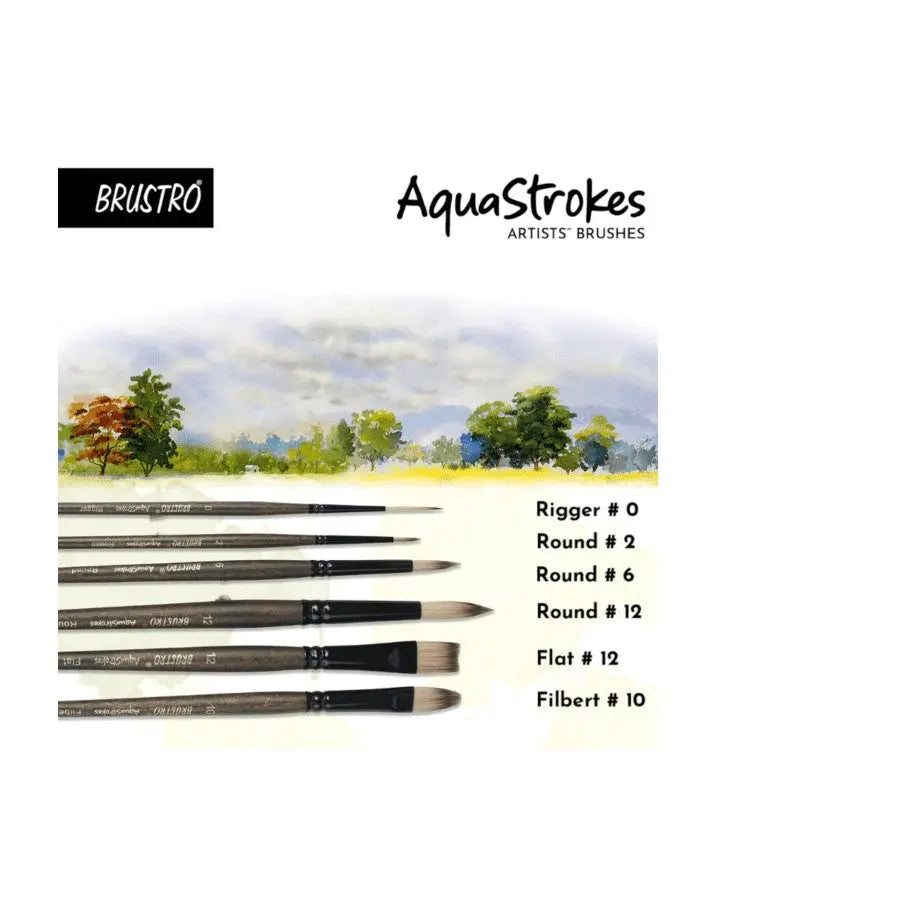 Brustro Aquastrokes Artist Brushes Set of 6 Brustro